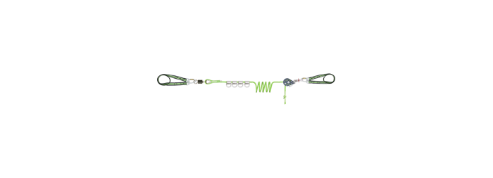 Ligne de vie temporaire horizontale CROSS LINE 1 pour 4 utilisateurs, avec 4 navettes - KRATOS SAFETY
